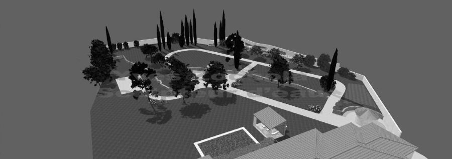Plan 3D d’un jardin paysager (créations de jardins), conception Yves Zoccola