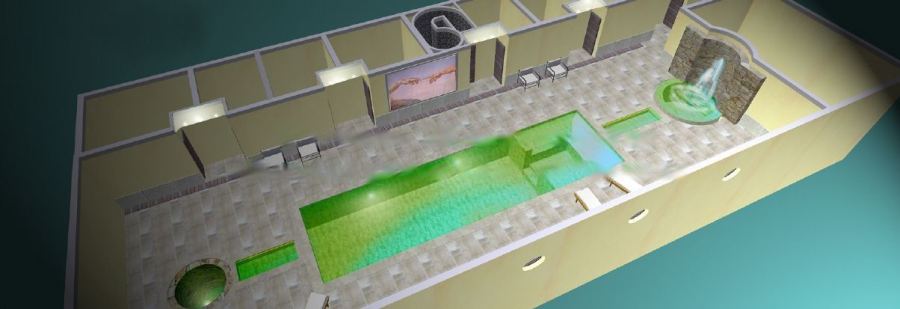 Projet de piscine couverte et spa, Vaucluse (84) (piscines collectives), conception Yves Zoccola
